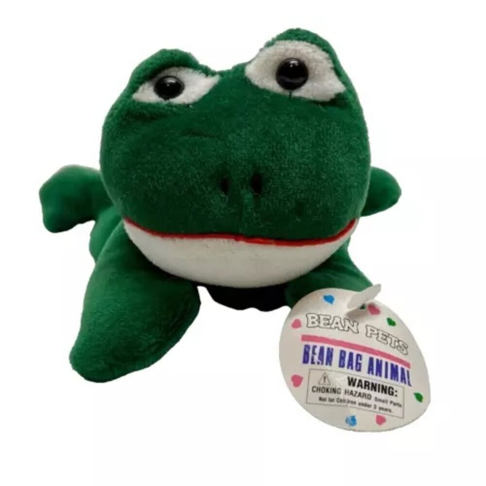 Bean Pets Bean Bag Animal Frog Green Stuffed‎ Plush Toy